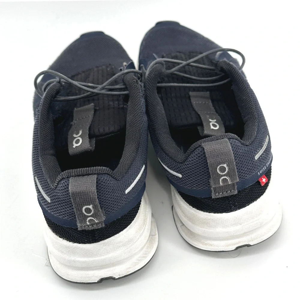 On Cloud Running Shoes Kids 3.5Y Navy Blue Solid Low Top Modern Sneakers